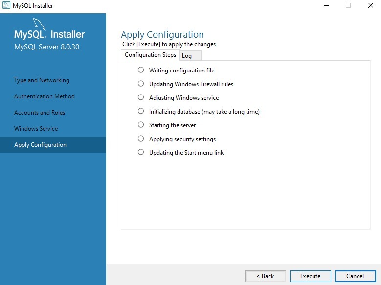 Installation MySQL - Configuration terminée