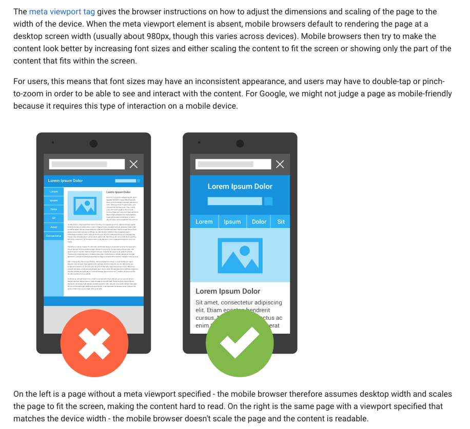 Google viewport meta