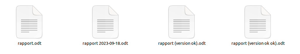 4 versions du même document dans un répertoire