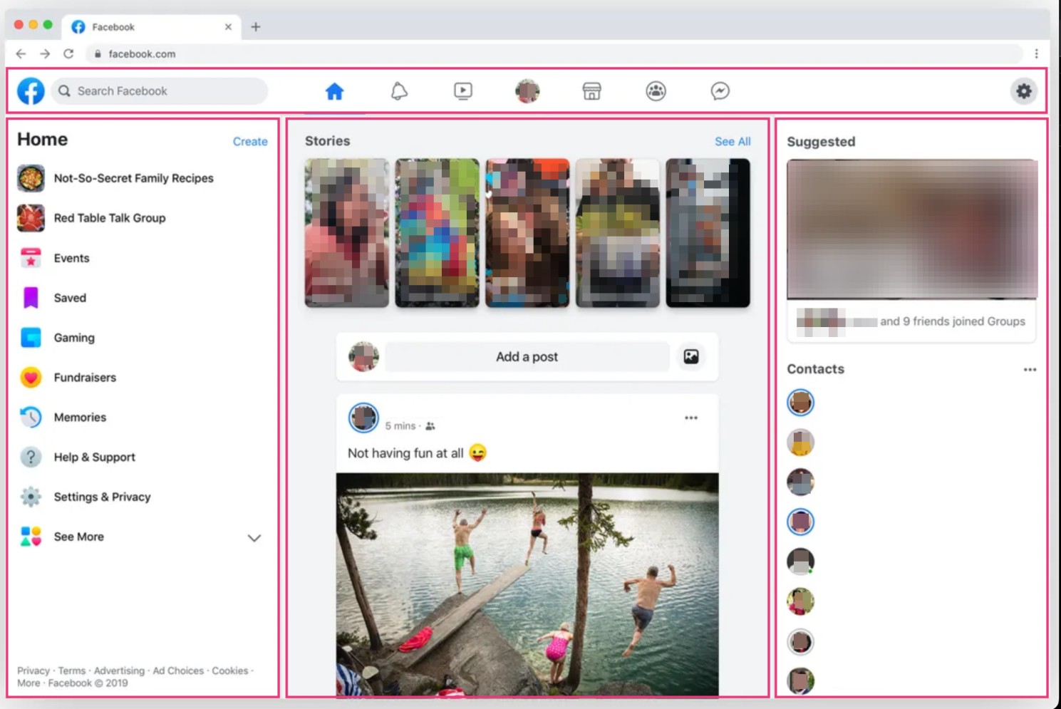 interface utilisateur avec les composants mis en évidence